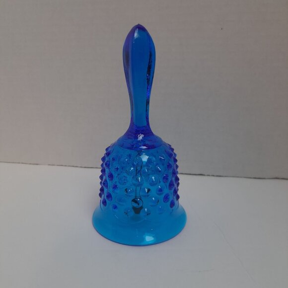 Fenton Cobalt Blue Hobnail Glass Bell 6" Handcrafted Decorative Piece - Picture 2 of 10